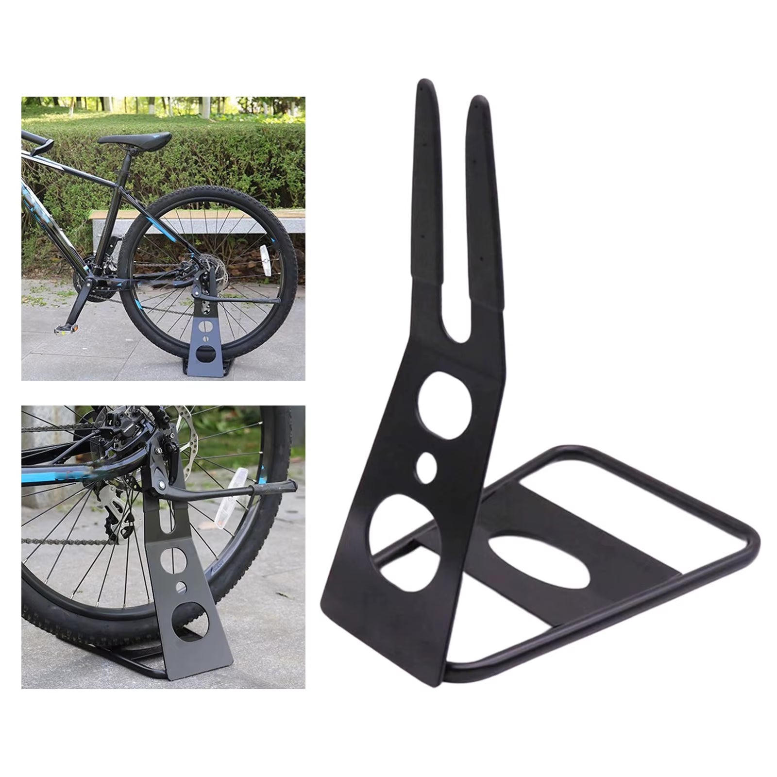 Steel Bike Holder Hub Mounted Sturdy Floor Stand Bike Repair Stand Sport Parking Rack Anti-Scratching Floor Stand Bicycle Parts