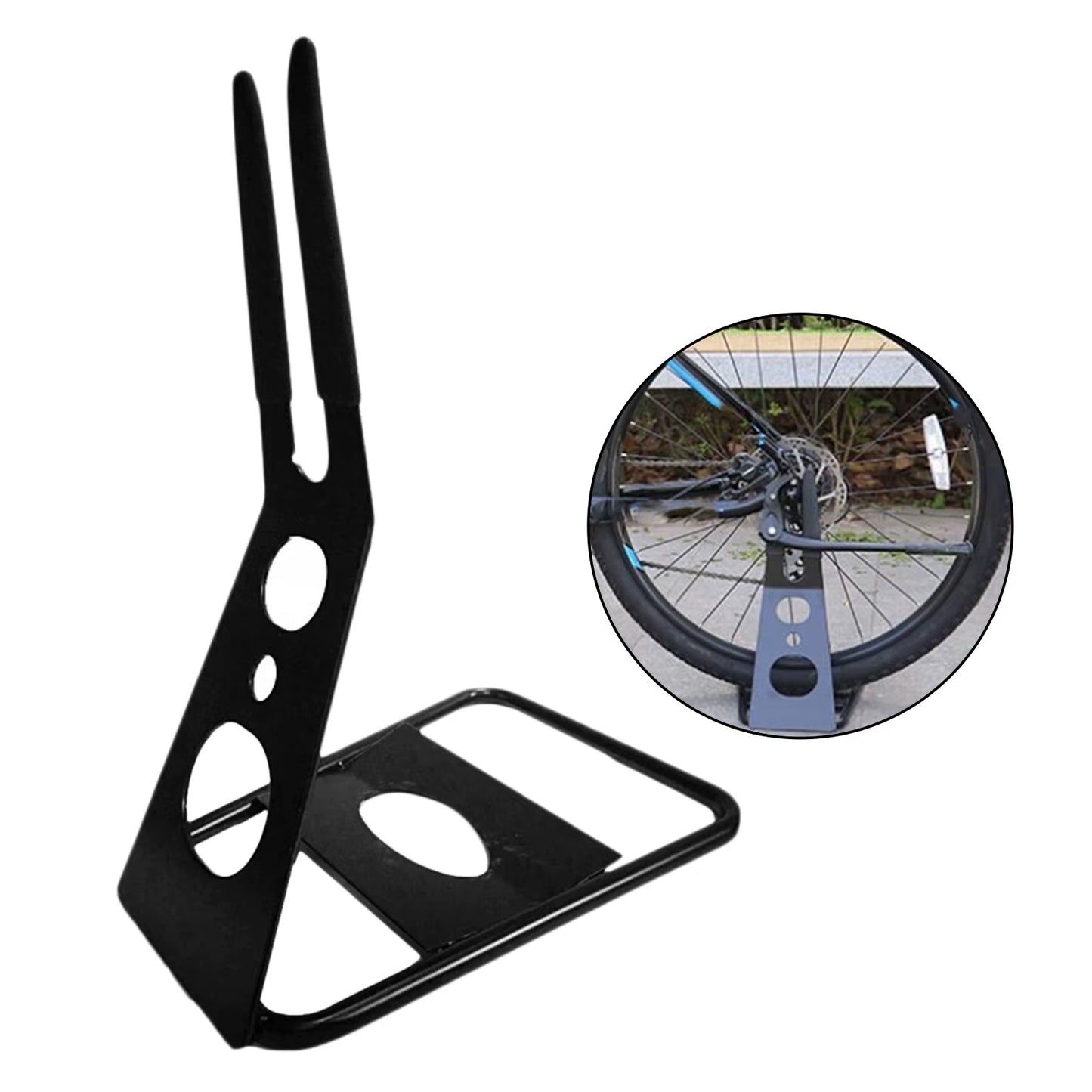 Steel Bike Holder Hub Mounted Sturdy Floor Stand Bike Repair Stand Sport Parking Rack Anti-Scratching Floor Stand Bicycle Parts